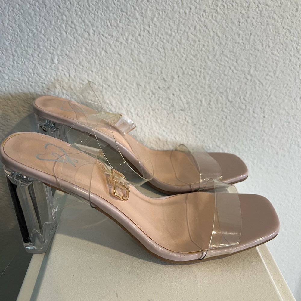 Transparent Nude Heeled Sandals